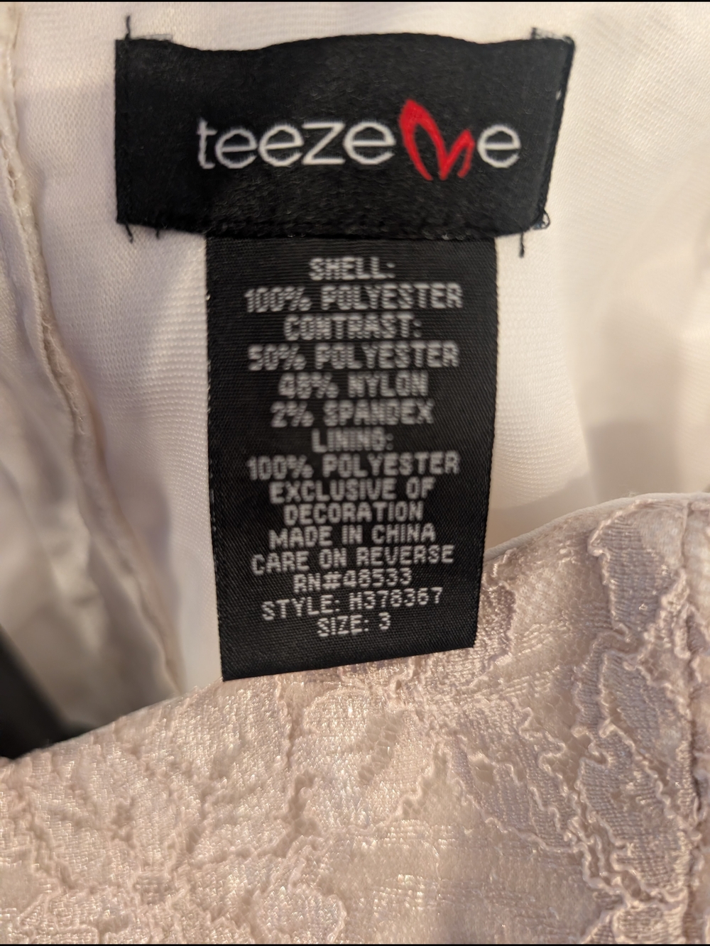 Teeze Me Blush Lace & Ivory Ruffle Cocktail Dress, Size 3 - Picture 7 of 10